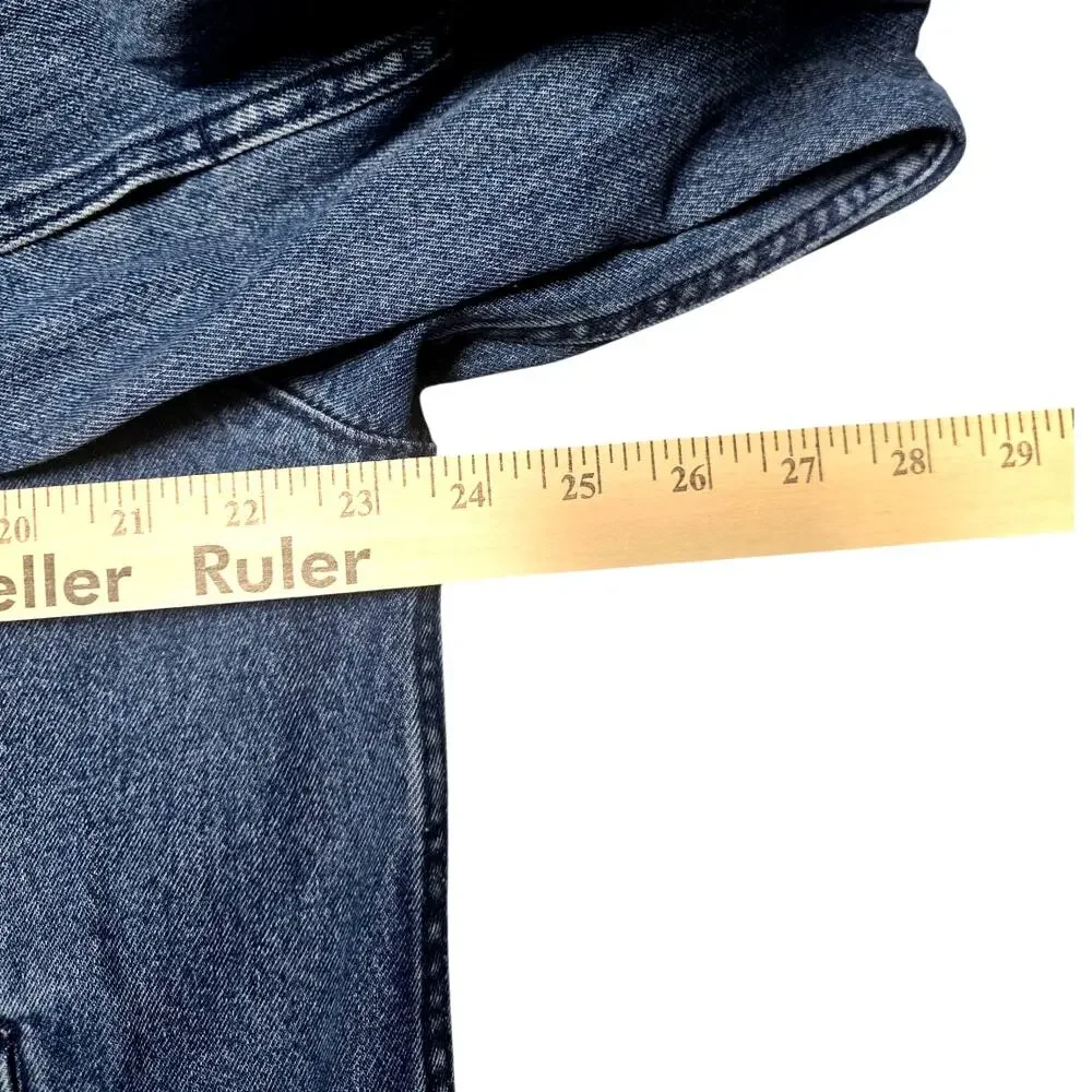 True Religion Men’s Denim Trucker Jacket Logo Taping Blue Jean Coat Large New